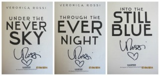 Signed Under the Never Sky, Through the Ever Night, Into the Still Blue by Veronica Rossi
